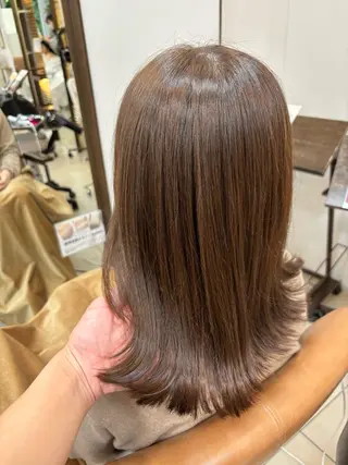 ミディアム カラー 頭皮×髪質改善 透明感カラー💎中村のヘアスタイル