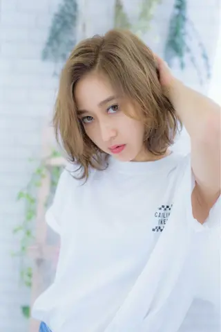 ミディアム カラー パーマ ヘアアレンジ ✨ハイクオリティ✨ 山本香也のヘアスタイル
