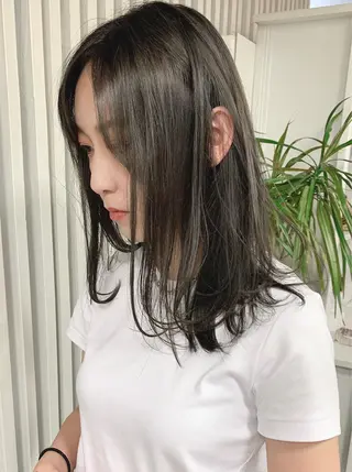 セミロング カラー 樫原裕二/似合わせ カット/透明感カラーのヘアスタイル