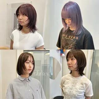 ミディアム カラー KAZU/レイヤー レイヤー/ハイトーンのヘアスタイル