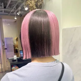 ミディアム カラー レン🎨ハイトーン× エクステ🎨渋谷のヘアスタイル