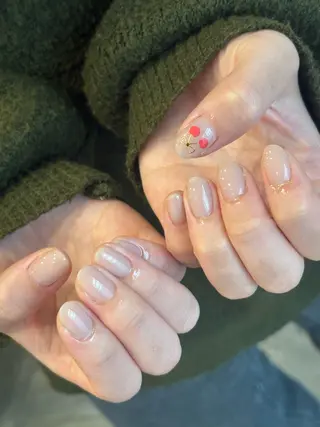 ネイル 本町🤍ちゅるん 自爪育成✨🤍のネイルデザイン