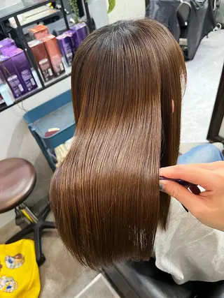ミディアム パーマ 今話題の艶髪矯正 美艶カラー/FUKAのヘアスタイル