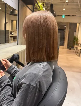 ミディアム SAHO /縮毛矯正 /オリーブ🌿のヘアスタイル