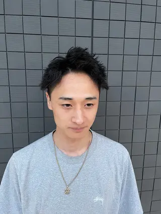 ショート パーマ メンズ 圷 吏揮のヘアスタイル