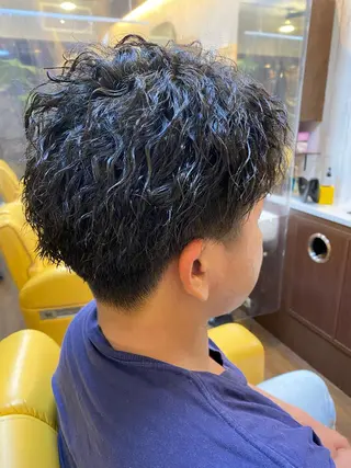 パーマ メンズ 【コテパーマ】イトウ シンゴのヘアスタイル