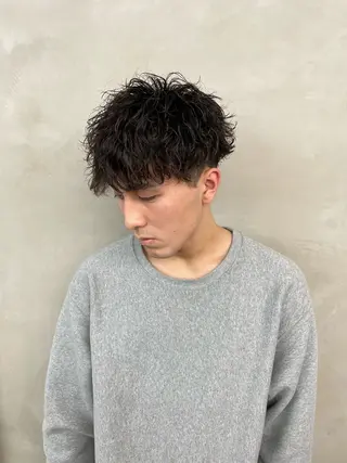 パーマ メンズ 水戸/ブリーチカラー ♠️♠️會澤遼真のヘアスタイル