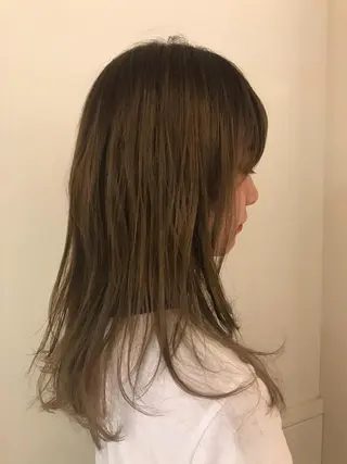 セミロング カラー 清水 ちひろ ✄トップスタイリストのヘアスタイル
