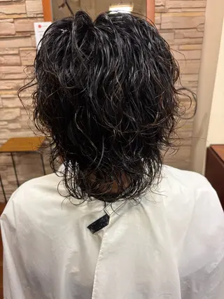 ミディアム パーマ メンズ 浅岡 昭汰のヘアスタイル