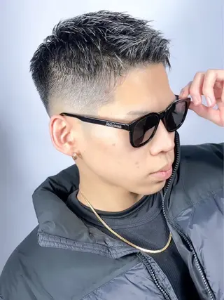 ショート メンズ フェード×パーマ 🌟れな🌟のヘアスタイル