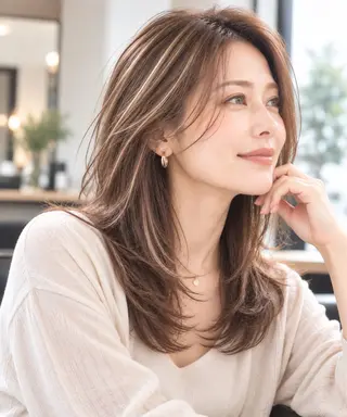 セミロング カラー 西山竜一 /垢抜け大人髪のヘアスタイル