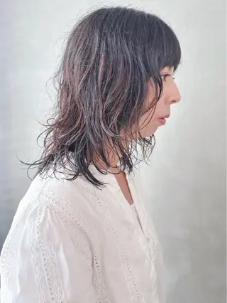 ミディアム パーマ ボブ/ゆるふわ ボブパーマ/とういのヘアスタイル