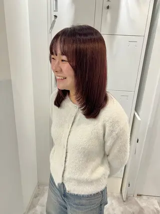 ミディアム カラー 黒阪 なみのヘアスタイル