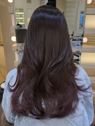 セミロング カラー 🐈⬛韓国風艶髪× 透明感カラー まりのヘアスタイル