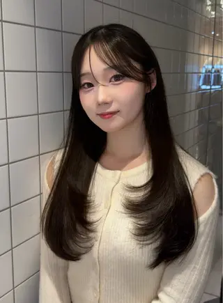 ロング カラー ヘアアレンジ 韓国風レイヤー特化 美容師/リョウヤのヘアスタイル