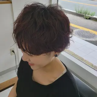 ショート パーマ カラー 神谷 涼のヘアスタイル