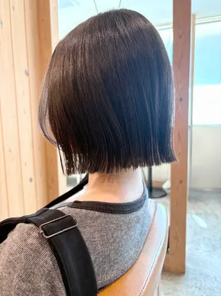 ミディアム 切りっぱなしボブ/ 三瀬翔のヘアスタイル