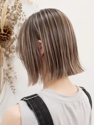 ショート 縮毛矯正/髪質改善 白髪ぼかし/裕香のヘアスタイル