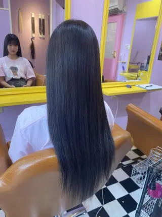 ロング カラー ヘアアレンジ 大阪レミーエクステ チビ編み込みのヘアスタイル