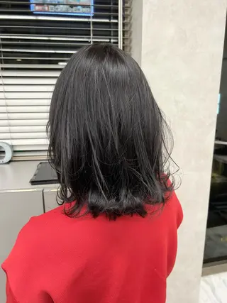 ミディアム カラー パーマ ヘアアレンジ メンズ キッズ ネイル マツエク・マツパ アイブロウ 上品＆韓国風 🥀海心🥀のヘアスタイル