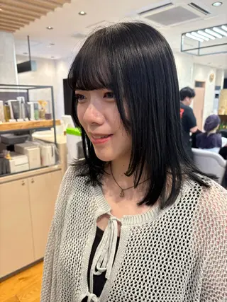 セミロング カラー tokute 片岡心🐥のヘアスタイル