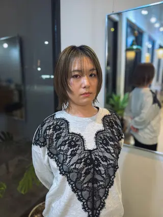 ミディアム ボブレイヤー募集中 出島　凜平のヘアスタイル