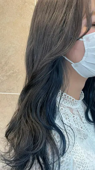 セミロング ブリーチなしベージュ カラー佐藤華厘のヘアスタイル