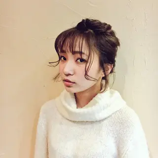 ショート カラー ヘアアレンジ ミドウチ アヤカのヘアスタイル