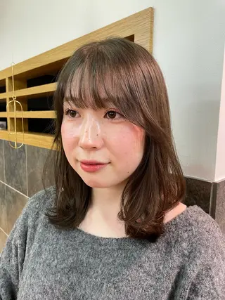 セミロング カラー パーマ 髪質改善/縮毛矯正/ 透明感🩵NANAのヘアスタイル