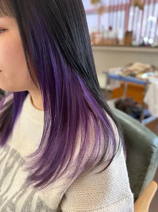 ロング カラー 💜推しインナー カラー/菊池柊真💜のヘアスタイル