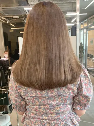 ミディアム カラー 透明感カラー✂︎ /縮毛矯正/YUKAのヘアスタイル