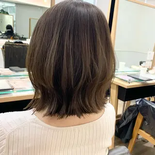 ミディアム カラー パーマ ヘアアレンジ メンズ キッズ ネイル マツエク・マツパ 似合せレイヤー/ 柔らか透明感カラーのヘアスタイル