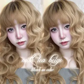 ロング カラー パーマ ヘアアレンジ 韓国/池袋ワンカラー 🖤kaede🖤のヘアスタイル