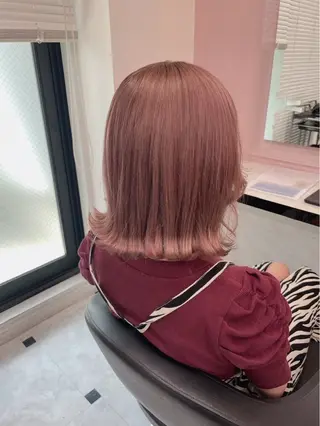 セミロング 流行りの透明感カラー ×縮毛矯正🤍ユウのヘアスタイル
