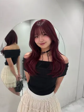 ロング 🎀暖色カラー🎀 韓国ヘア まなかのヘアスタイル