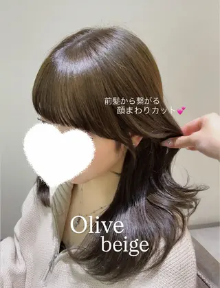 セミロング 前髪、顔まわりカット 🎀ゆうなのヘアスタイル