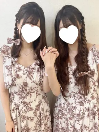 ロング ヘアアレンジ 無料カットモデル💞 ピンク💞みどりのヘアスタイル