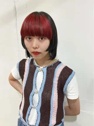 ショート カラー 茉樹@pullnoc /新宿/ボブ/モードのヘアスタイル