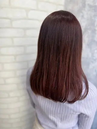 セミロング カラー 詩乃🎀ピンク 暖色系🫧レイヤーのヘアスタイル
