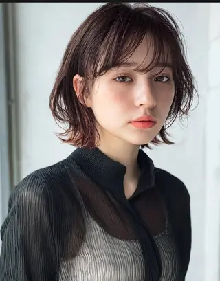 ミディアム カラー デザインカラー✨ 透明感カラー菊地真保のヘアスタイル