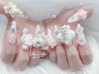 ネイル 🎀Reina🎀 長さ出し新宿のネイルデザイン