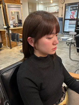 ミディアム カラー 顔周りカット ピンク カラー🩰りりのヘアスタイル