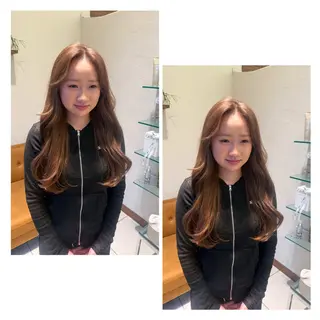 ロング 中村未夢🤍ブリーチ なしダブルカラー🤍のヘアスタイル