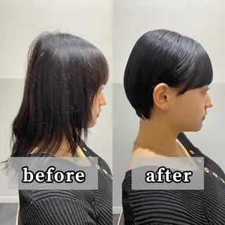 ショート カラー 白髪ぼかし/ショート /ミニボブだいじのヘアスタイル