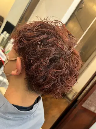 ショート カラー パーマ メンズ Asia kanaのヘアスタイル