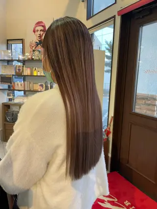 ロング カラー コレットヘアー 田中アヤノのヘアスタイル