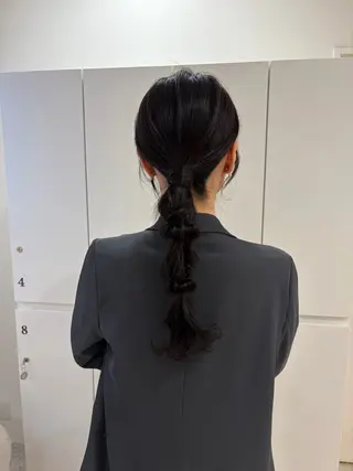 セミロング ヘアアレンジ ヘアセット/レイヤー 赤み消し/はるかのヘアスタイル