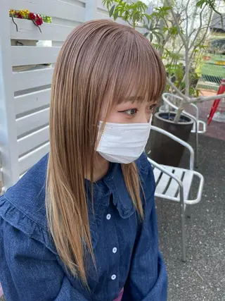 ロング カラー コレットヘアー 田中アヤノのヘアスタイル