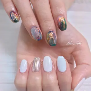 ネイル モチの良さ◉ フィルインネイル♡のネイルデザイン