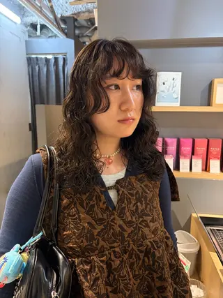 ミディアム カラー パーマ ゆるふわパーマ|レイ ヤー|hinakoのヘアスタイル